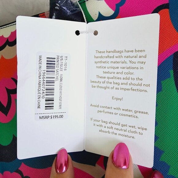 Trina Turk Tote Cloud Waves 60s 70s Colorful Shoulder Strap NWT MSRP 195.00 - Picture 7 of 7